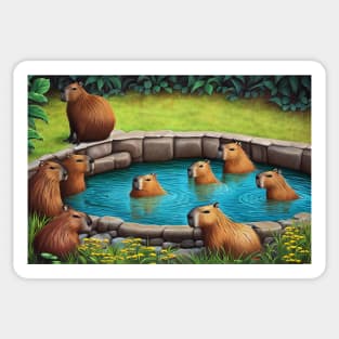 capybara pool Sticker